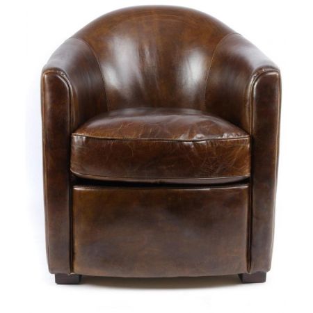 Klassischer französischer Ledersessel Clubsessel Echtleder "British"