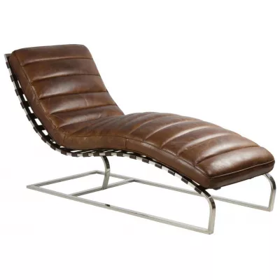 Klassischer französischer Leder Sessel Liege Recliner Retro