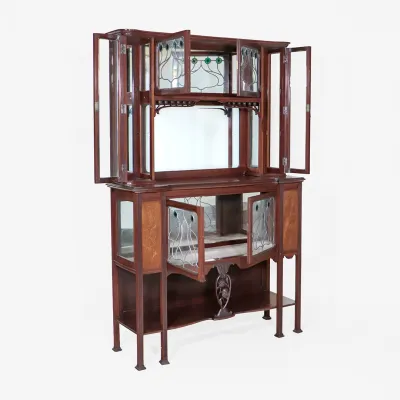 Antike Jugenstil Vitrine