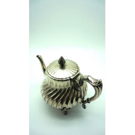 Paar: Versilberte Kaffeekanne und Teekanne England