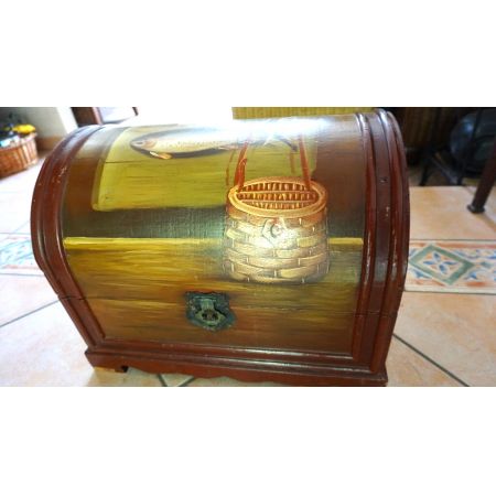 Handbemalte Holzkiste aus England