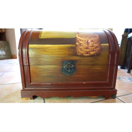 Handbemalte Holzkiste aus England