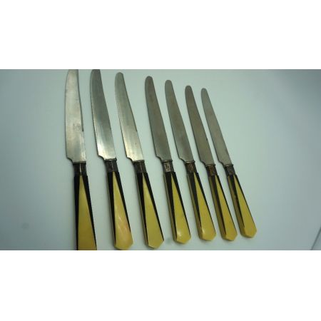 Komplettes Art Déco Messerset im Case