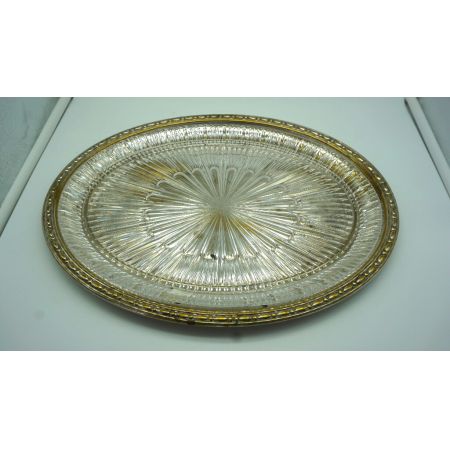 Vintage Tischdekoration Platte mit edlem Glaseinsatz