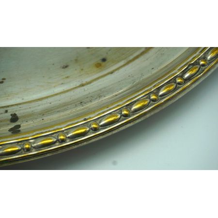 Vintage Tischdekoration Platte mit edlem Glaseinsatz