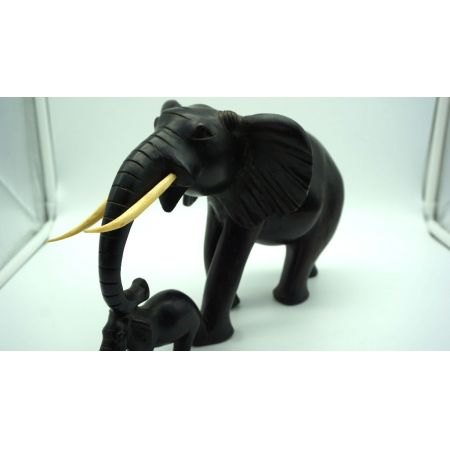 Figur Schwarzer Holzelefant 