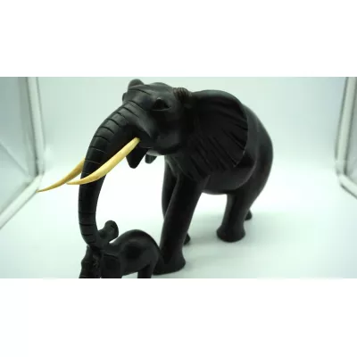 Figur Schwarzer Holzelefant 