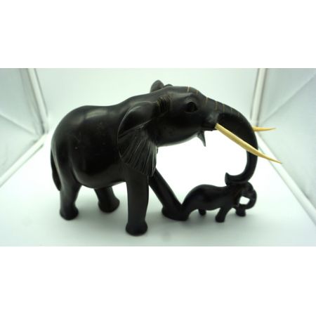 Figur Schwarzer Holzelefant 