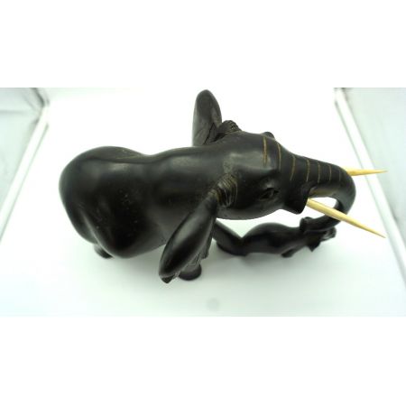 Figur Schwarzer Holzelefant 