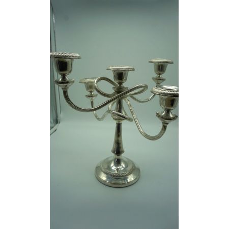 5er Kerzenleuchter, versilbert 