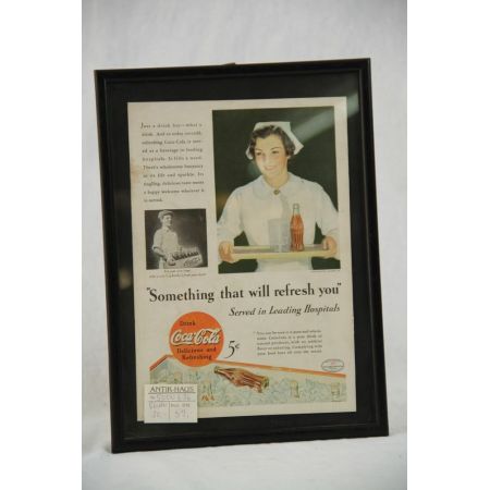 Gerahmtes Werbebild Coca Cola "Refreshing"