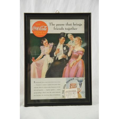Gerahmtes Werbebild Coca Cola "Friends"