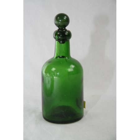 Glasflasche mit Verschluß grün, Victorian 