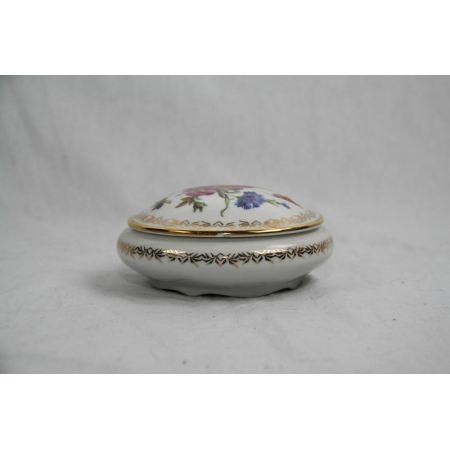 Hübsche Porzellan Dose mit Blumenverzierung