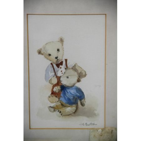 Antikes Bild Malerei von Faye Whittaker Teddy original Gemälde