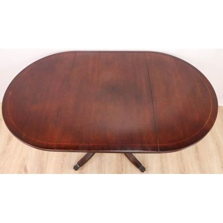 Klappbarer Esstisch / Drop Leaf Table, Mahagoni, auf Rollen
