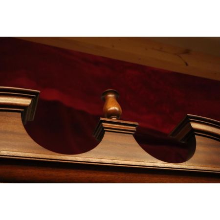 Klassisches Breakfront Bookcase / Bücherschrank Antik Georgian Style mit Volutengiebel aus Mahagoni