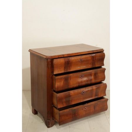 Kleine englische Mahagoni Kommode mit 4 Schubladen, außergewöhnliche Patina - sofort lieferbar
