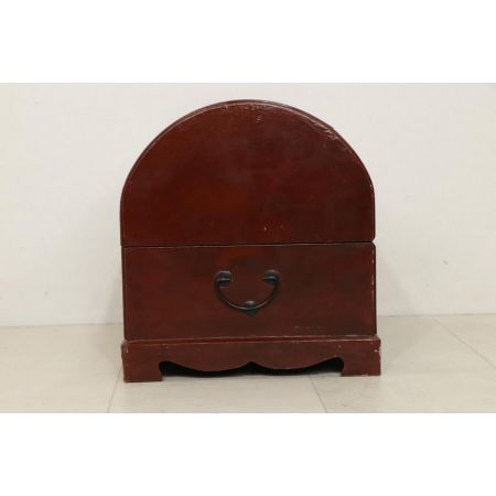 Kleine Vintage Truhe mit Angel-Motiv, handbemalt