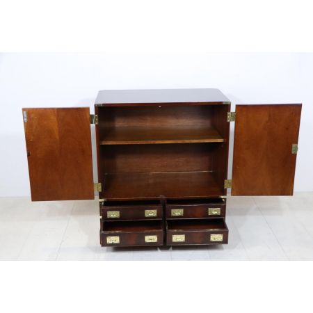 Kleiner Wohnzimmerschrank in Mahagoni, Campaign Stil