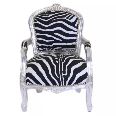 Morris Barock Silber-Zebra Kinderstuhl