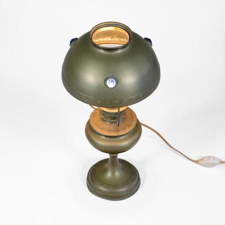 Petroleumlampe aus Messing im Jugendstil