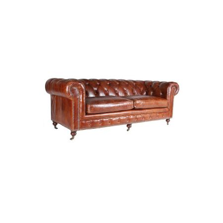 Ledersofa Echtleder Vintage-Stil "Canape Chesterfield"
