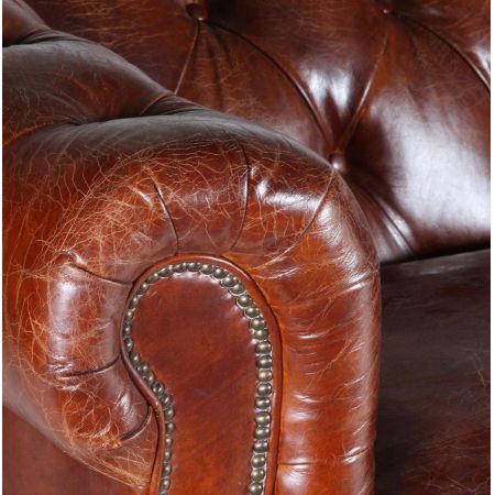 Ledersofa Echtleder Vintage-Stil "Canape Chesterfield"