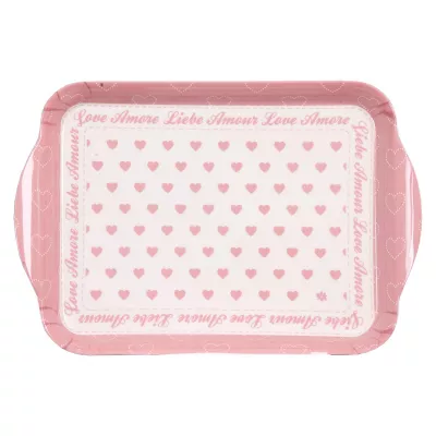 Clayre & Eef Tablett rosa klein 20*14cm