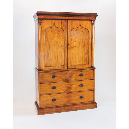 Linen Press, Wäscheschrank, Kleiderschrank antik aus Mahagoni, Viktorianisch