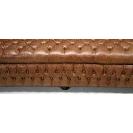 "Edinburgh" 4-Sitzer Original englisches Chesterfield Ledersofa mit Buttonseat