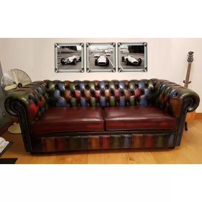 "London Fun"Chesterfield Sofa, 3-Sitzer