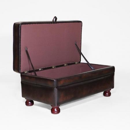 Echtleder Hocker mit Stauraum