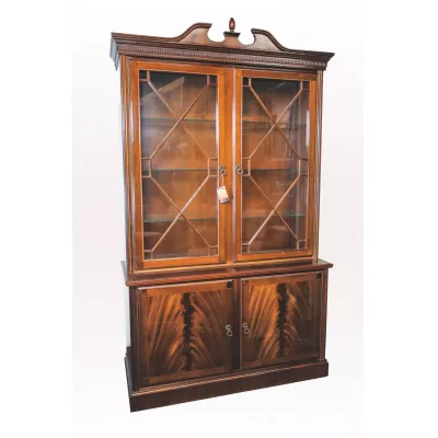 Aufsatz Vitrine aus Mahagoni, Edwardianischer Stil, Englische Möbel, Glasvitrinenschrank antik