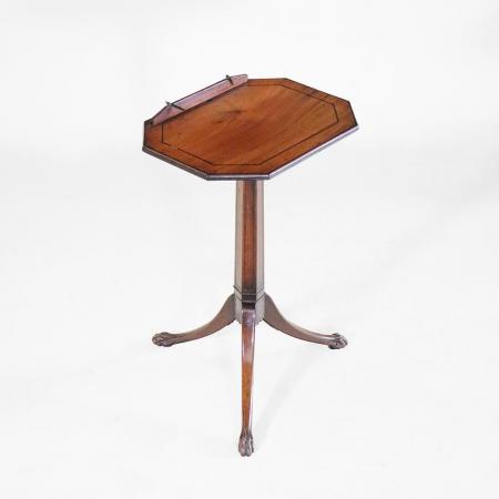 Antiker Mahagoni Notenständer aus dem 19. Jahrhundert mit verstellbarem Aufsatz und kunstvollen Intarsien