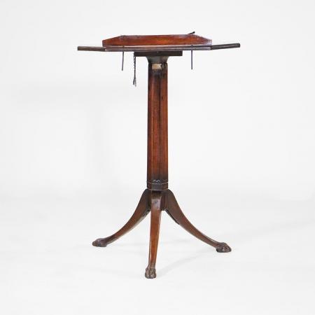 Antiker Mahagoni Notenständer aus dem 19. Jahrhundert mit verstellbarem Aufsatz und kunstvollen Intarsien