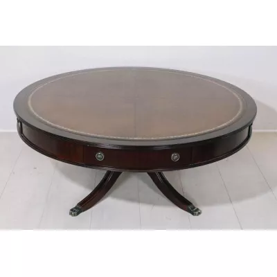 Massiver Drumtable Sofatisch im georgianischen Stil