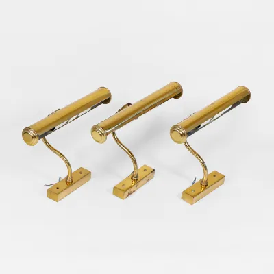 3er-Set Vintage Wandleuchte Messing – Galerieleuchten im klassischen Mid-Century Design