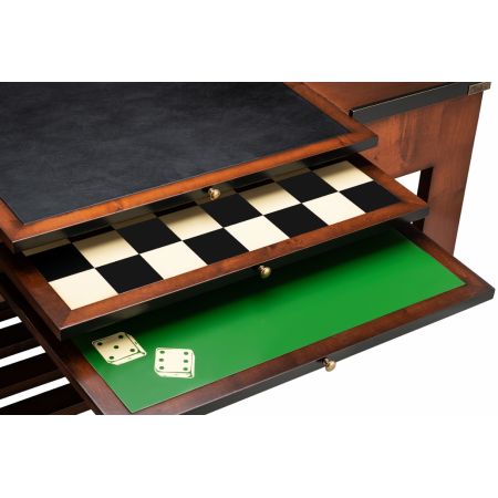 Authentic Models Großer Spieltisch / Game Table "Ash", mit austauschbaren Spielbrettern, in Mahagoni - sofort lieferbar MF034
