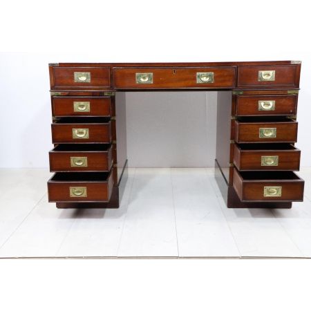 Military Campaign Stil Schreibtisch in Mahagoni