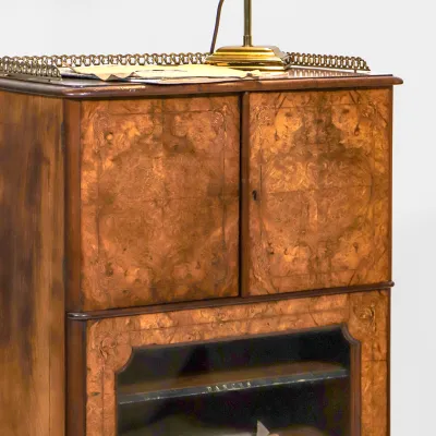 Walnut Secretaire Music Cabinet