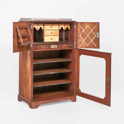 Walnut Secretaire Music Cabinet
