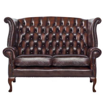 "Scrollwing" 2-Sitzer Original englisches Chesterfield Sofa