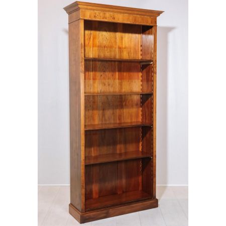 Open Bookcase Edwardian Style, offenes Bücherregal, Eibe, Vintage