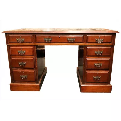 Originaler "Pedestal Desk" Schreibtisch aus Mahagoni