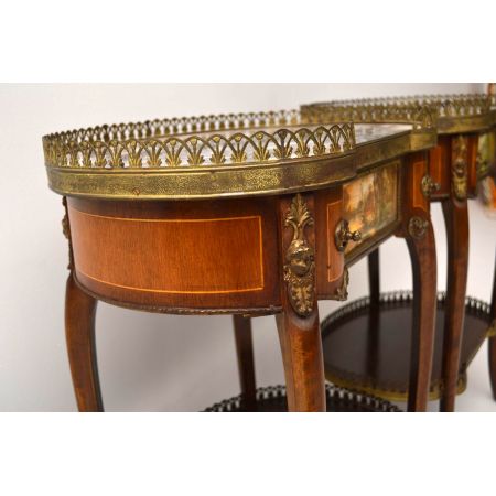 Paar antiker French Marble Top Side Tables