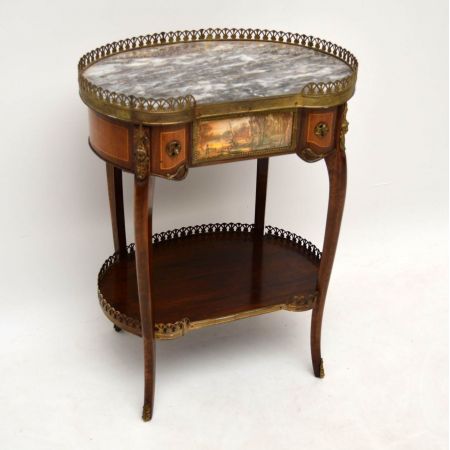 Paar antiker French Marble Top Side Tables