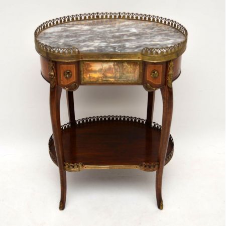 Paar antiker French Marble Top Side Tables