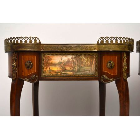Paar antiker French Marble Top Side Tables