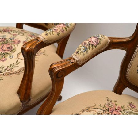 Pair of Antique French Salon Armchairs